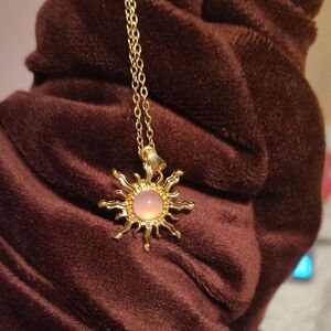 Gold Sun Pendant Necklace